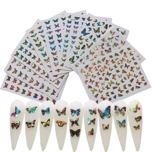 2020 Disegno caldo Laser colorato farfalla Sticker impermeabile di trasferimento dell'<span class=keywords><strong>acqua</strong></span> nail sticker <span class=keywords><strong>Per</strong></span> La Nail Della Decorazione di Arte - Product Image 1