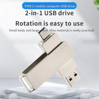 Clé USB en métal OTG USB 3.0, personnalisable avec logo, disponible en 4 Go, 8 Go, 16 Go, 32 Go, 64 Go, 128 Go