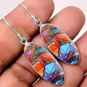Orecchini Geometrici Colorati per Donne, Gioielli Artistici di Tendenza - Product Image 5