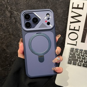 En stock – <span class=keywords><strong>Coque</strong></span> de téléphone magnétique givrée en métal avec support pour <span class=keywords><strong>iPhone</strong></span> 17 16 15 14 13 <span class=keywords><strong>12</strong></span>, <span class=keywords><strong>coque</strong></span> arrière mate anti-chute pour Samsung S26 - Product Image 4
