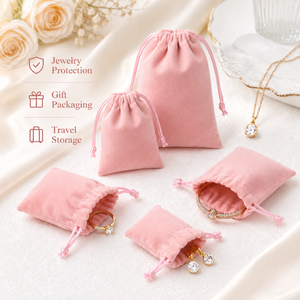 Velvet Drawstring Jewelry Pouches Multiple Sizes Custom Logo For Moissanite Watch Jewelry Eyewear Accessories Packaging - Product Image 3