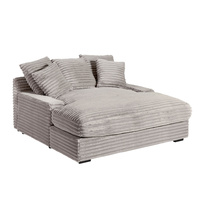 Canapé-lit Chaise Longue Personnalisable en Velours Côtelé Doux et Moelleux pour Appartement