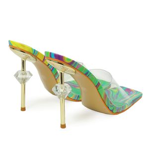 Exclusivos Tacones Transparentes de Cristal con Punta Abierta, Moda 2025, para Mujer - Product Image 5