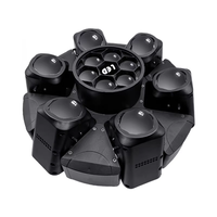 Lumière DJ à tête mobile à faisceau rotatif continu RGBW à 6 têtes avec 6 lavages pour les yeux d'abeilles pour l'éclairage de la scène de concert et d'événements.