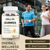 Gummies d'huile de krill OEM Oméga-3 DHA pour la santé cardiaque et cérébrale, complément biologique naturel pour le système immunitaire