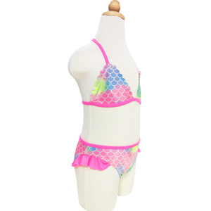 Costume da bagno estivo a <span class=keywords><strong>due</strong></span> pezzi personalizzato all'ingrosso, nuovo design, grazioso bikini da spiaggia per ragazze adolescenti e bambini. - Product Image 3