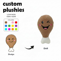 Jouets en peluche personnalisés, poupée en peluche douce et moelleuse, poulet aux yeux bouffis, cadeaux promotionnels pour restaurants/fast-foods, poupée en peluche personnalisée