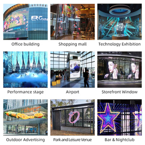 Affichage LED personnalisé en couleur |   <span class=keywords><strong>Film</strong></span> et maille transparents et flexibles |   Écran publicitaire HD pour extérieur et vitrine - Product Image 5