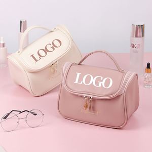Women <b>Mens</b> Pu Vegan Soft Leather pink Bulk Aesthetic Preppy Small <b>Wash</b> Toiletry Pouch Makeup Manufacturer Cosmetic <b>Bag</b> with logo - Product Image 3
