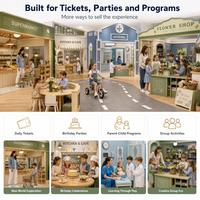Casa de Juegos Interior Modular, Mostrador de Floristería, Estantes de Exhibición de Productos Frescos, Cumple con la Normativa ASTM, Fácil de Instalar para Operadores de Cafeterías Infantiles