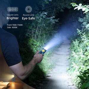 Linterna EDC Magnética <span class=keywords><strong>de</strong></span> 2800LM, Recargable por USB, Resistente al Agua IP56, Luz Lateral RGB, Luz Roja <span class=keywords><strong>de</strong></span> Advertencia, para Camping, Reparaciones, OEM, Personalizable - Product Image 5