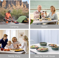 Table de camping pliable portable en aluminium, tube en aluminium, capacité de charge de 120 kg, hauteur réglable, mobilier de jardin pour pique-nique en plein air
