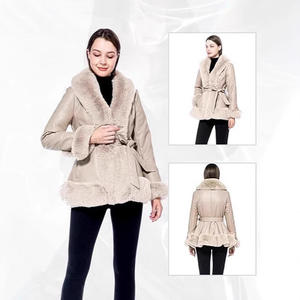 <span class=keywords><strong>Pelliccia</strong></span> di coniglio <span class=keywords><strong>in</strong></span> finto Shearling russo invernale impermeabile eco-friendly tinta monopetto - Product Image 1