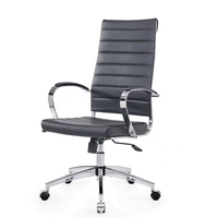Best-seller Chaise de bureau de direction en cuir PU à dossier haut Chaise de patron de luxe contemporaine ergonomique blanche de luxe