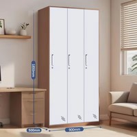 Casier en acier contemporain durable à trois portes avec serrure pour hôtels, hôpitaux, écoles, bureaux – Unité de rangement sécurisée
