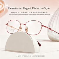 Montures de lunettes pour femmes, design léger et durable, deux tons, en titane, pour un usage quotidien, 6175