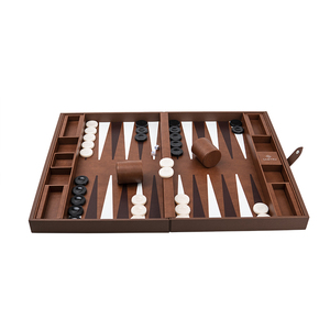 Mới sang trọng backgammon Hội Đồng Quản trị Hộp gấp backgammon thiết lập hộp bền MDF gỗ và da tùy chỉnh backgammon Hội Đồng Quản trị hộp - Product Image 5