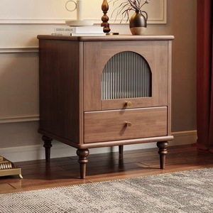 Mesa de Noche de Estilo Francés <span class=keywords><strong>Retro</strong></span>, Totalmente de Madera, Estilo Antiguo, para Dormitorio, <span class=keywords><strong>Pequeña</strong></span>, Creativa y de Alta Gama - Product Image 2