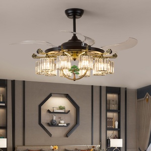 New Chinese Style <b>Fan</b> Light Household Living Room Ceiling <b>Fan</b> Light Quiet Light Luxury Living Room Light Restaurant Eye <b>Fan</b> - Product Image 2