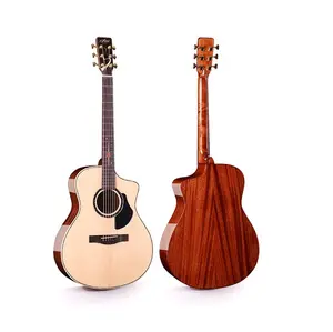 41 inci semua padat kayu cemara mahoni kembali gloss tinggi gitar akustik grosir