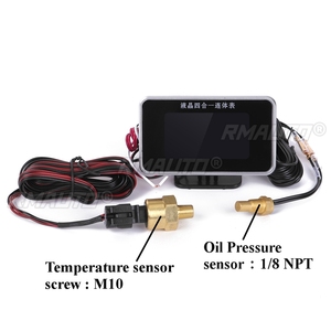4in1 LCD Car Digital Gauge Oil Voltage Pressure Fuel Water Temp <b>Meter</b> M10 <b>Auto</b> Replacement Parts 12V 24V - Product Image 6