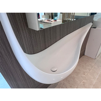 Staron Lavabo de salle de bain blanc à surface solide et design artistique Lavabo en pierre unique avec miroir