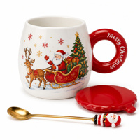Mug en céramique de style américain créatif pour Noël, cadeau de fête de Noël, boîte cadeau, mini-cadeaux d'affaires pour le Nouvel An, articles de qualité supérieure