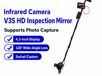 Espejo de Inspección Portátil V3S Visual para Debajo del Vehículo 120 °   Detector de Seguridad con Cámara HD Gran Angular y Pantalla de 4.3 Pulgadas