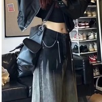 Jean en denim ample et droit pour femme, respirant, style vintage, pour le printemps et l'été, idéal pour les hipsters urbains, coupe large, délavé clair
