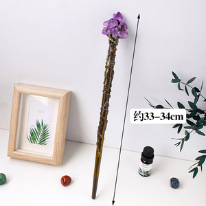 Baguette magique en pierre brute en cristal naturel pour bricolage Halloween sceptre pierres précieuses semi-précieuses accessoires de personnel en gros - Product Image 2