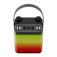 Speaker Portabel BKK 10W BT 5.3 dengan Lampu RGB, Stereo TWS, dan 2 Mikrofon untuk Karaoke
