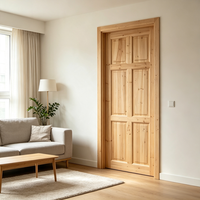 Simple Profile Solid Fir Solid Wood Door Eco Raw Timber Door for Urban Small Apartment Interior