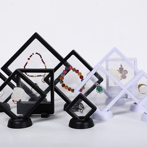 Wholesale Custom Transparent Plastic PE Film 3D Floating Frame Square/Round Shape Jewelry Packaging Display <b>Boxes</b> Cases Storage - Product Image 3