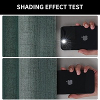 Gorden Grommet Blackout 100% Poliester, Kain Tenun Solid Natural untuk Kamar Tidur dan Ruang Tamu, Tirai Penghalang Cahaya