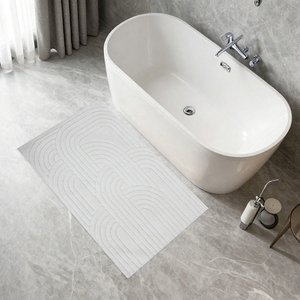 Tapis de bain et tapis de douche en jacquard teint en fil de coton recyclé Anissa, production sur mesure, fabriqué en Turquie, 60x100cm, Made in Turkey - Product Image 1