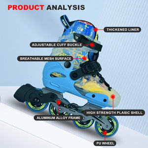 Patins à roulettes en ligne pour enfants de haute qualité, débutants en slalom, avec semelle intermédiaire en EVA, roulements ABEC7, <span class=keywords><strong>4</strong></span> <span class=keywords><strong>roues</strong></span> - Product Image 6
