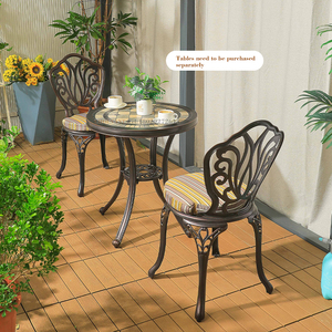 Chaise d'extérieur blanche en aluminium moulé détachable pour villa, cour, centre commercial, mobilier de jardin, incluant table de patio et ZF6026C ---- ZF603 - Product Image 3