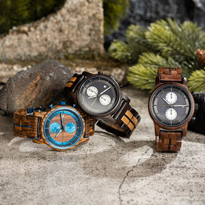 นาฬิกาไม้สั่งทำโลโก้คุณภาพสูง จัดส่งรวดเร็ว ดรอปชิปปิ้ง นาฬิกาควอตซ์ผู้ชายแบบกลไก นาฬิกาไม้ยูนิเซ็กซ์ <span class=keywords><strong>3</strong></span> สี 44 มม. - Product Image 5