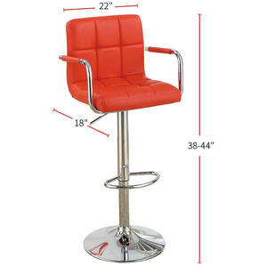 Tabouret de bar Db contemporain en similicuir rouge, base chromée réglable, design moderne pour événements, mobilier commercial - Product Image 6
