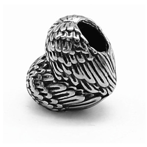 Cuentas espaciadoras de acero inoxidable con forma de corazón de ángel de Yunnique para hacer pulseras, accesorios de joyería DIY - Product Image 1