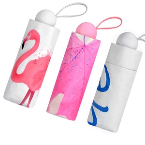 Mini 5-Fold <b>Windproof</b> Iron Frame <b>Umbrella</b> Small Women Full Pattern Printing Portable Compact Manual Plastic Handle - Product Image 3