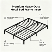 Cadre de lit en métal de luxe moderne et durable, assemblé, taille double, pour la location, les hôtels, les appartements et les chambres à coucher (vente en gros)
