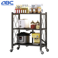 ABCTOOLS télescopique multicouche debout en acier étroit mobile réglable cuisine maison utilitaire chariot roulant Fodin