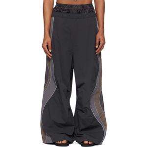 กางเกงวอร์มขาบานทรงหลวมขนาดใหญ่พิเศษ ผ้าไนลอน แต่งแถบลายทาง สไตล์ลำลอง สำหรับผู้ชาย - Product Image 3