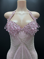 Novance Y3638-G Robes de bal en maille de luxe élégantes avec strass pour femmes, collection été 2024, vente en gros Chine, vêtements de soirée