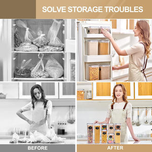 15Pcs Clear <b>Plastic</b> Food Storage <b>Container</b> Set Airtight <b>Plastic</b> <b>Container</b> Box for Pantry & Kitchen Organizer - Product Image 3