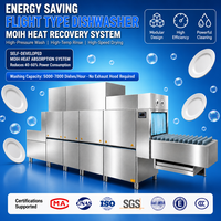 Système de récupération de chaleur professionnel pour la restauration en gros, réduction de la consommation d'énergie de 40 à 60 %, lave-vaisselle à convoyeur pour cuisine centralisée