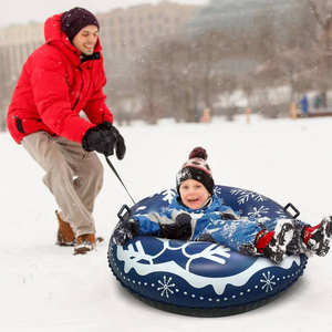 Trineo de Nieve Resistente y Ecológico para Niños con Manillar y Freno, Trineo de Deslizamiento de Invierno Duradero de HDPE para Niños - Product Image 3