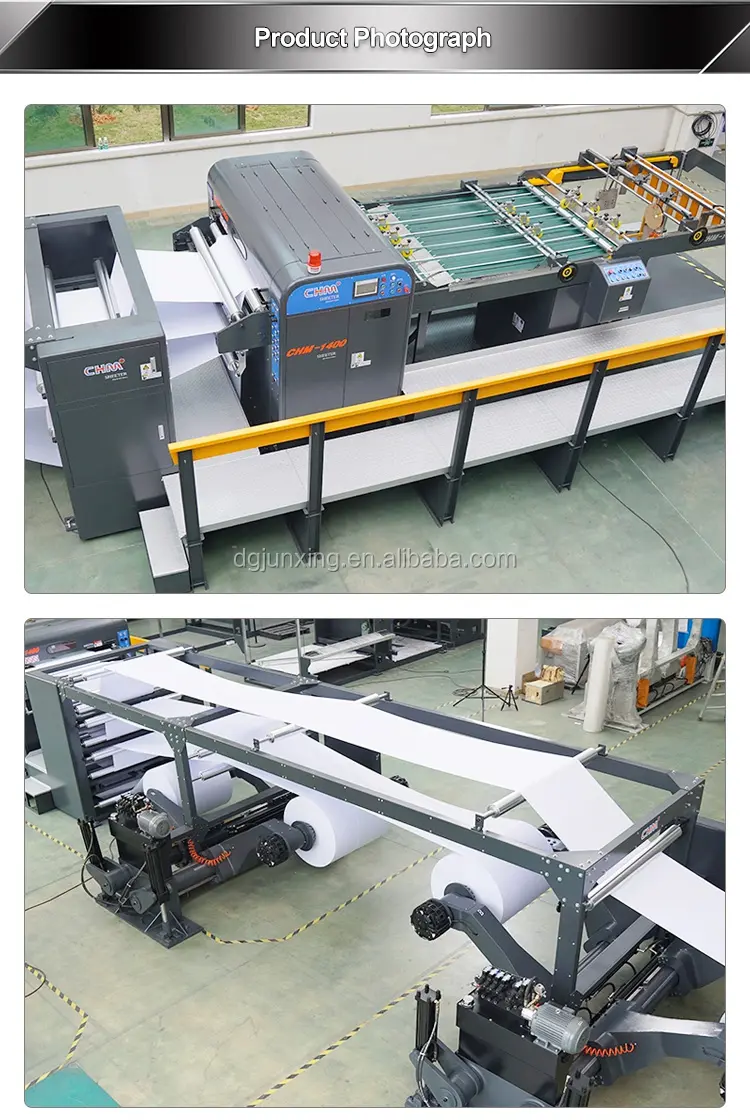 Automatic paper roll to sheet cutting machine  auto stacking 60-550g paper  paper sheeter machine