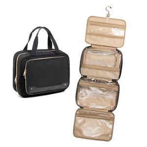 Bolsa de Maquillaje Grande de Cuero PU para Mujer, con Cierre de Cremallera, para Artículos de Aseo, con Colgador para Viaje, Almacenamiento de Joyas - Bolsas de Cosméticos - Product Image 5